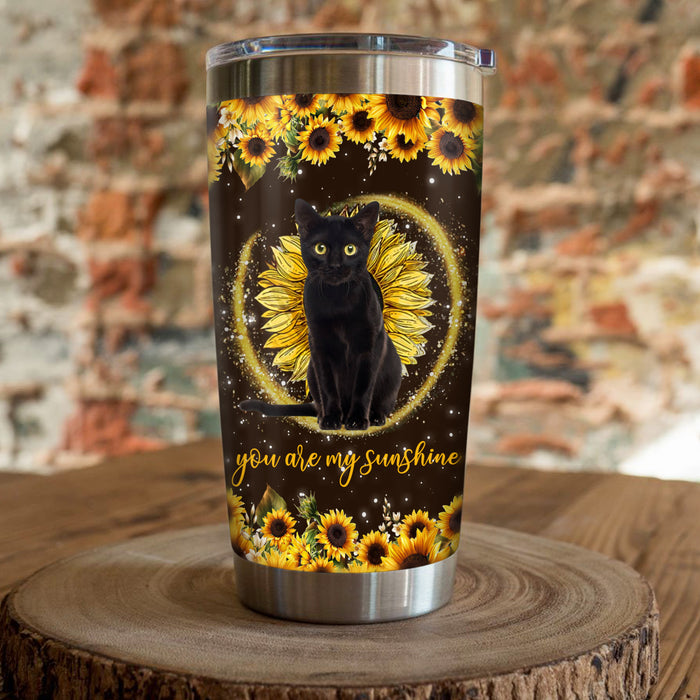 Black Cat Sunflower Steel Tumbler AP2901 81O57 1