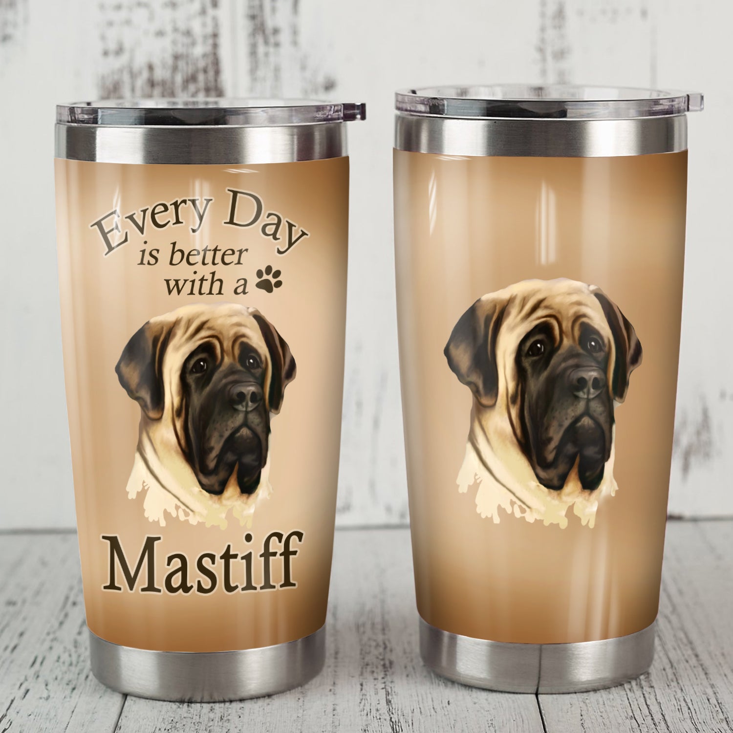 English Mastiff Dog Steel Tumbler MR0902 68O49