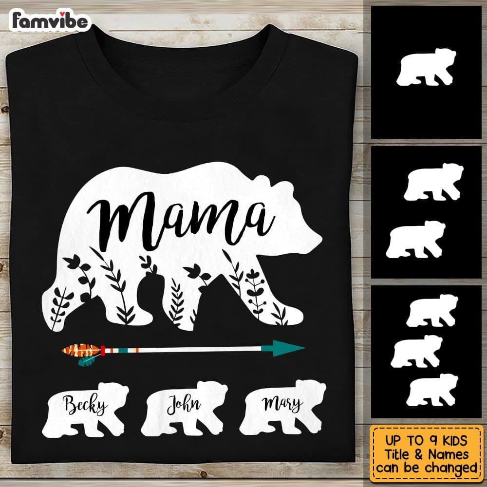 Personalized Mom Mama Bear T Shirt JN187 85O53