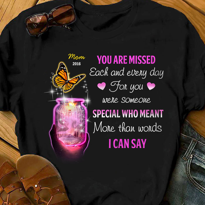Personalized Memorial Butterfly Mom Dad T Shirt MR313 30O53 1