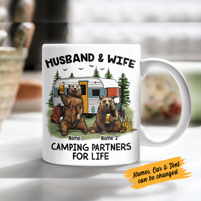 Personalized Couple Bear Husband Wife Camping Mug JN151 81O58 1