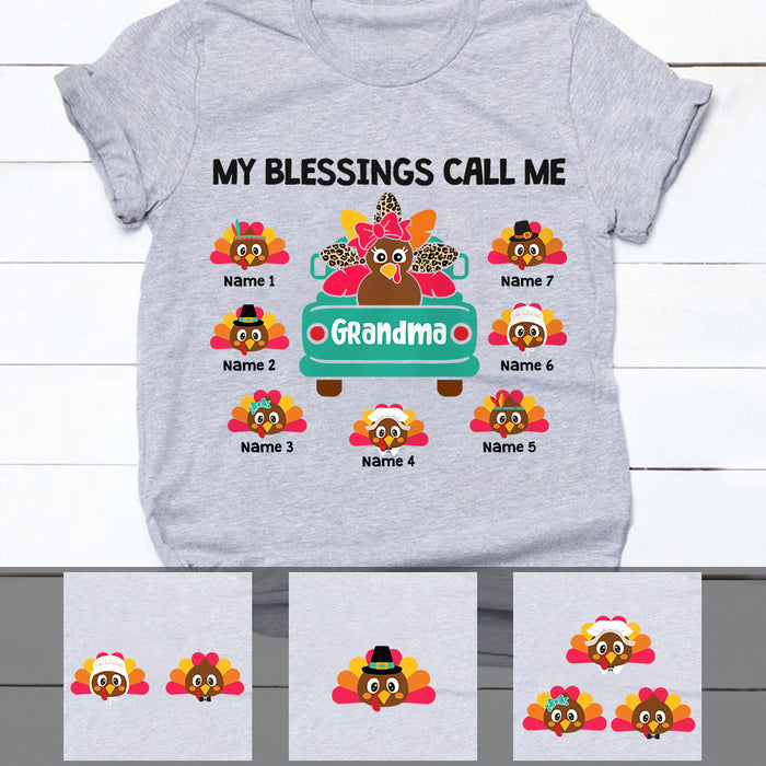 Personalized Grandma Turkey Thanksgiving Christmas T Shirt OB142 85O47 1