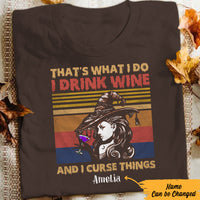 Personalized Wine Witch I Drink Wine And I Curse Things Halloween T Shirt JL252 26O57 thumb 1