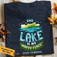 Personalized Lake Happy Place  T Shirt JN121 95O36 thumb 1