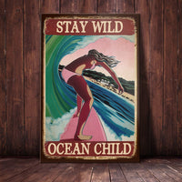 Surfing Stay Wild Ocean Child Canvas JN222 85O34 thumb 1