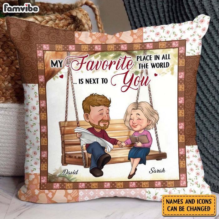 Personalized Couple My Favorite Place In All The World Is Next To You Pillow 30635 1