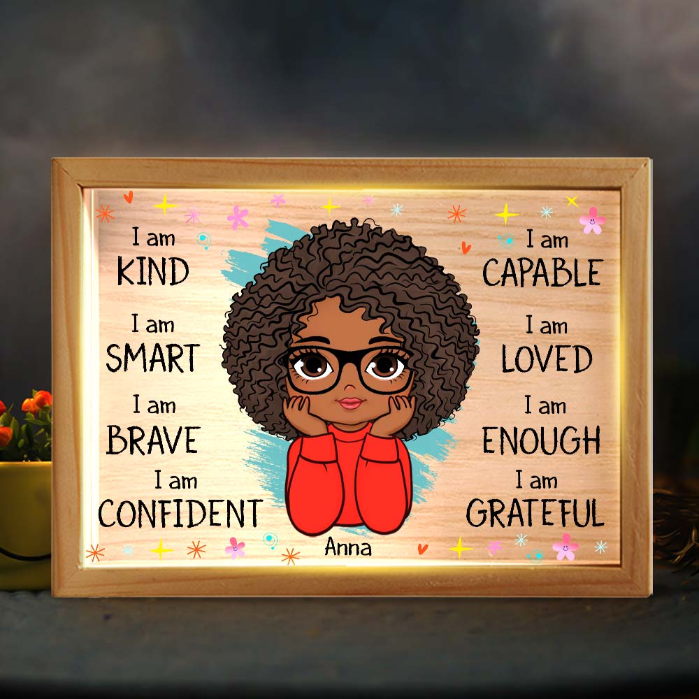 Personalized Gift For Daughter Affirmation I Am Kind Picture Frame Light Box 31505 Primary Mockup