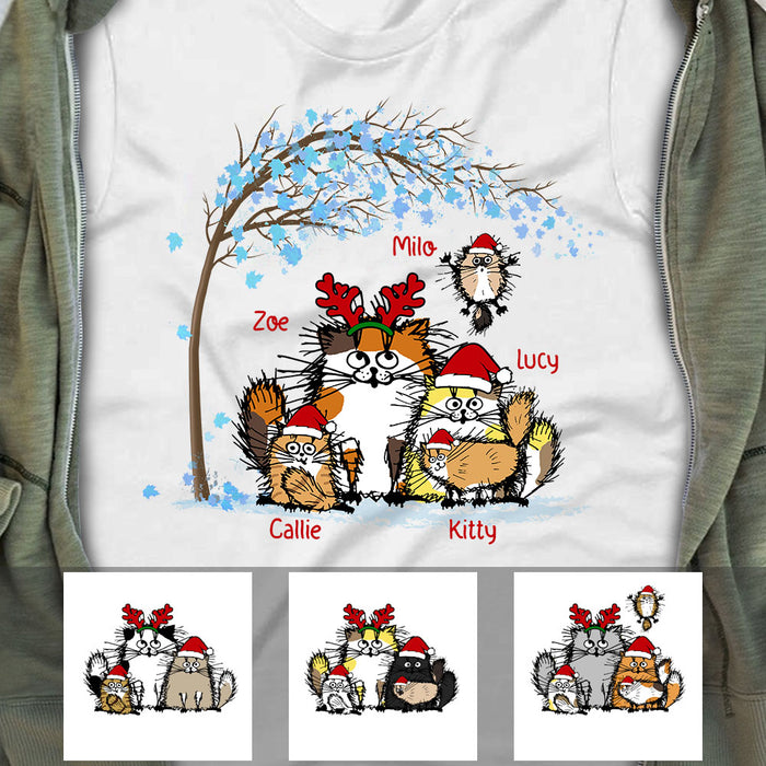 Personalized Fluffy Cats Christmas  T Shirt OB283 30O53 1