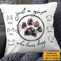 Personalized Gift For Dog Lover Just A Girl Who Loves Dogs Pillow 31512 thumb 1