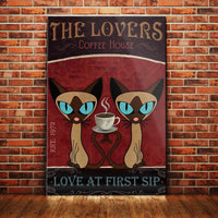 Siamese Cat Coffee House Canvas MR1103 90O50 thumb 1