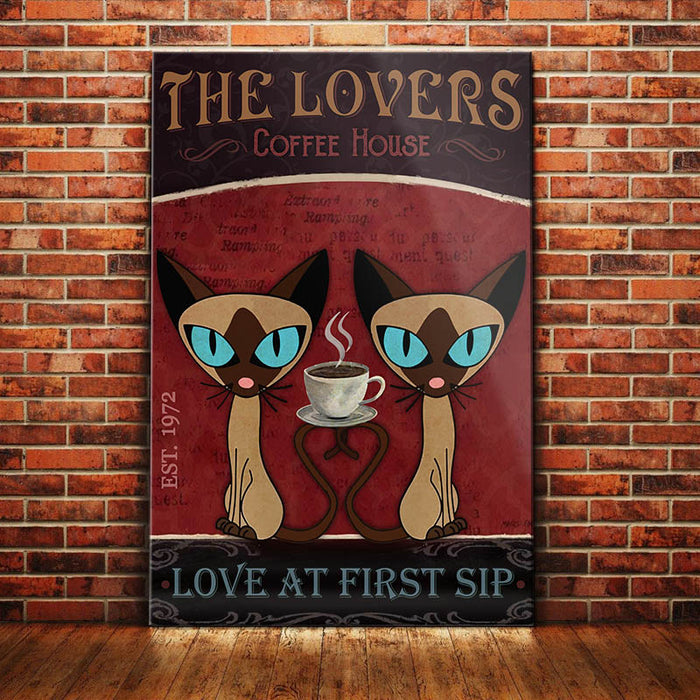 Siamese Cat Coffee House Canvas MR1103 90O50 1