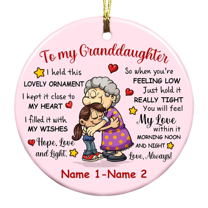Personalized To Granddaughter Circle Ornament NB191 29O47 1