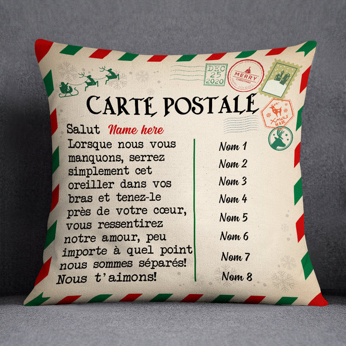 Personalized French Grand-mère Noël Christmas Postcard Grandma Pillow AP171 65O57 (Insert Included) 1
