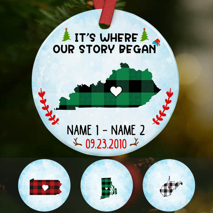 Personalized Where Our Story Begins  Ornament OB121 30O60 1