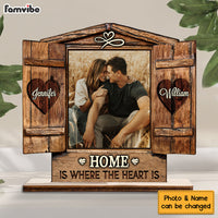 Personalized Couples Custom Photo Home Is Where The Heart Is Wood Plaque 22743 thumb 1