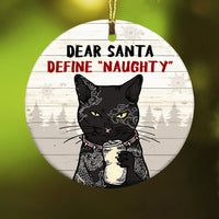Define Naughty Black Cat Christmas  Ornament OB251 85O58 thumb 1