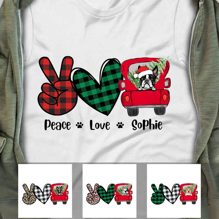 Personalized Peace Love Dog  T Shirt OB171 29O57 1