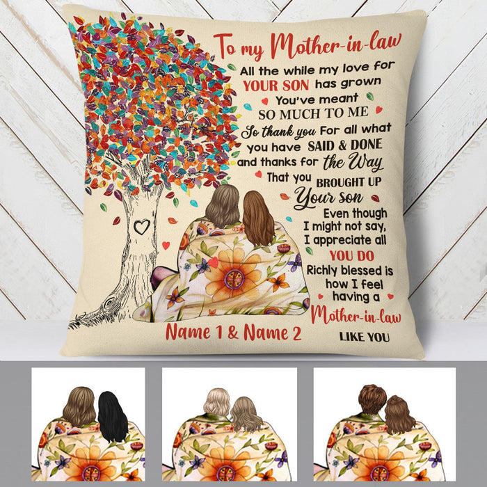 Personalized Mother In Law Tree Pillow FB263 30O60 (Insert Included) 1