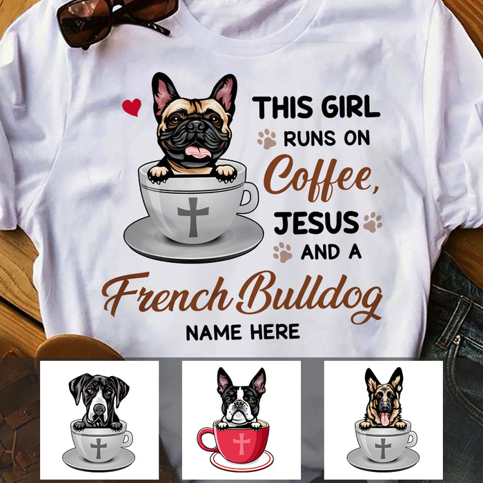 Personalized Coffee Jesus and Dogs T Shirt OB61 29O47 1