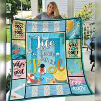 Life Is Better By The Pool  Fleece Blanket JN253 30O58 thumb 1