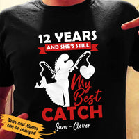 Personalized Fishing Husband & Wife Best Catch T Shirt JN172 95O53 thumb 1