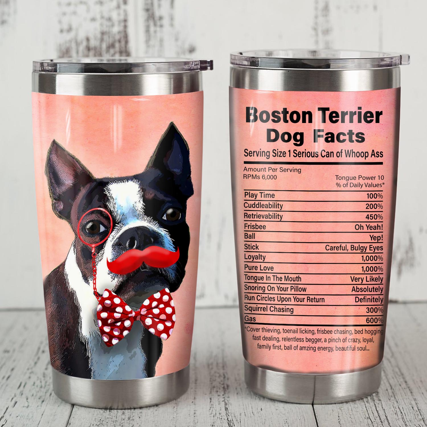 Boston Terrier Dog Steel Tumbler MR1305 71O52