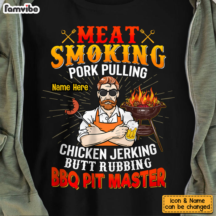 Personalized Dad Grill Meat Smoking BBQ T Shirt JL91 25O53 1