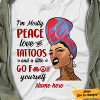 Personalized BWA Tattoos Peace & Love  T Shirt AG283 95O57 thumb 1