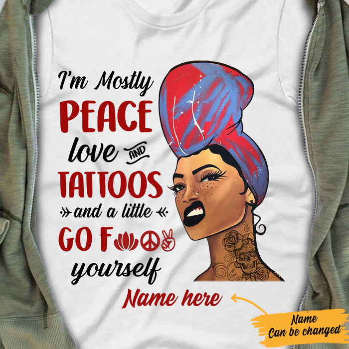 Personalized BWA Tattoos Peace & Love  T Shirt AG283 95O57 1