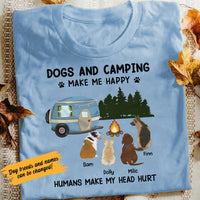Personalized Dog And Camping Make Me Happy T Shirt OB291 30O58 thumb 1