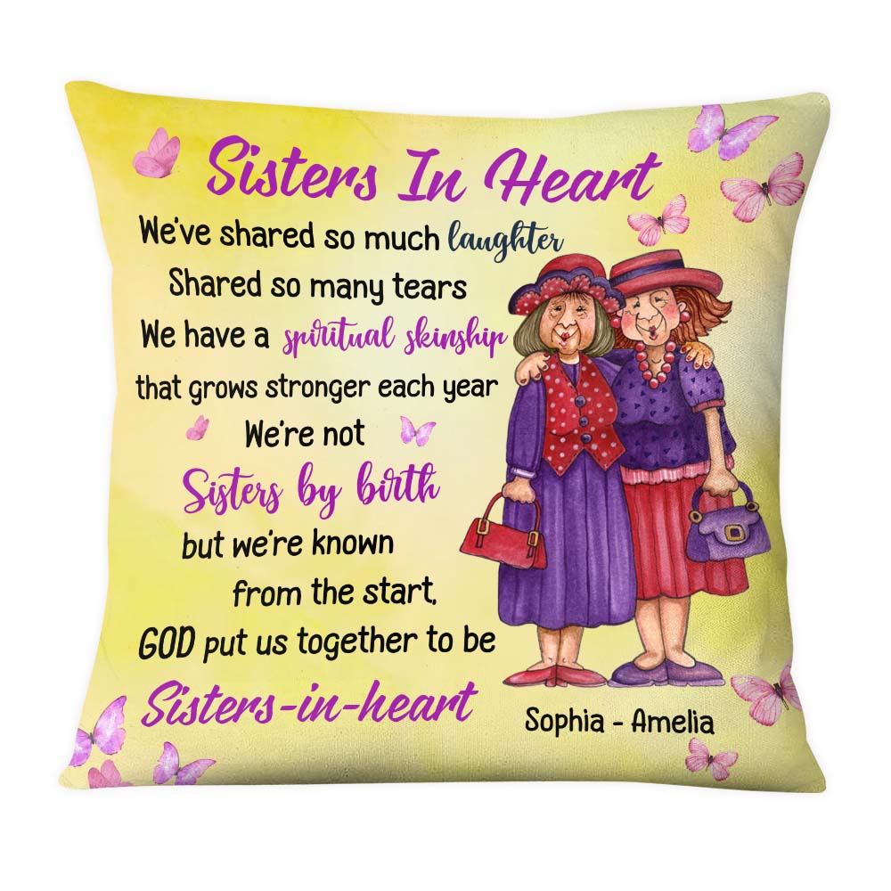 Personalized Gift For Friends Sisters In Heart Pillow 30857 Primary Mockup