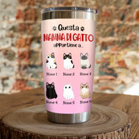 Personalized Cat Mom Mamma Di Gatto Italian Steel Tumbler AP141 73O57 thumb 1