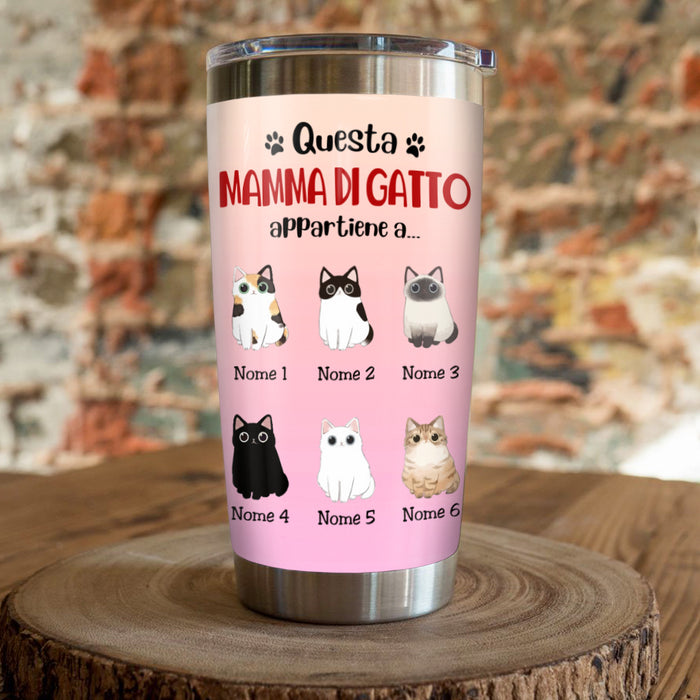 Personalized Cat Mom Mamma Di Gatto Italian Steel Tumbler AP141 73O57 1
