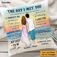 Personalized Couple Beach The Day I Met You Pillow DB282 30O47 thumb 1