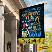 Personalized Welcome To Our Fire Pit Gardening Flag AG131 29O34 thumb 1