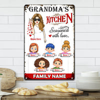 Personalized Mom Grandma Kitchen Metal Sign JL82 95O34 thumb 1