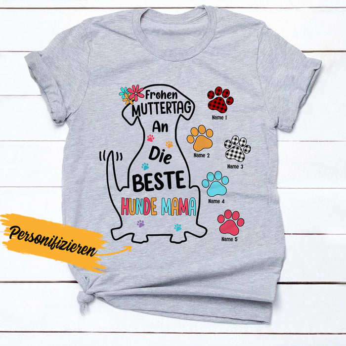 Personalized German Mama Oma Hunde Dog Mom Grandma T Shirt AP161 65O36 1