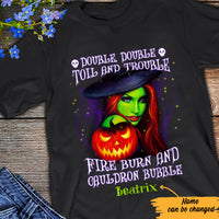Personalized Double Trouble Witch Halloween T Shirt JL174 29O57 thumb 1