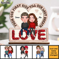 Personalized  Couple From Our First Kiss Till Our Breath Wood Plaque 22822 thumb 1
