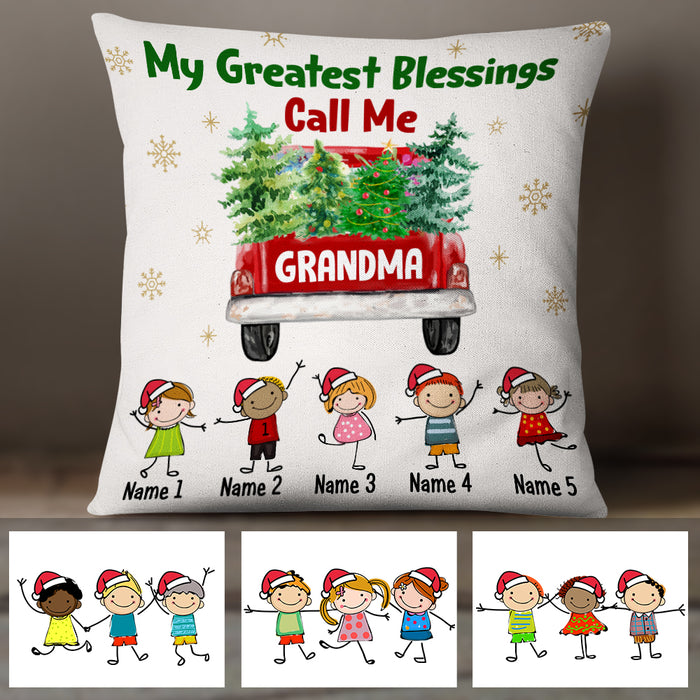 Personalized Blessed Grandma Red Truck Christmas  Pillow NB191 65O47 1
