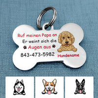 Personalized Dog Lost German Hund Bone Pet Tag AP91 81O34 thumb 1