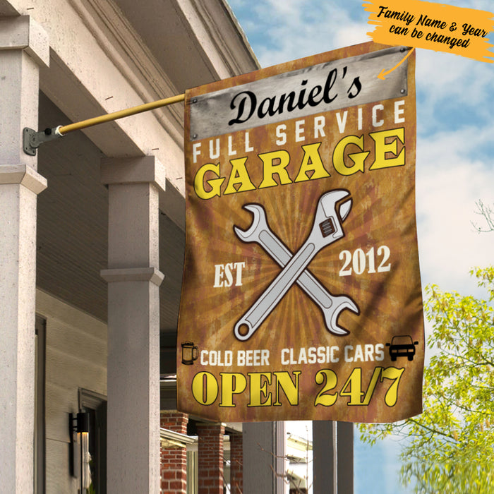 Personalized Garage Open 24/7 Flag AG171 26O57 1