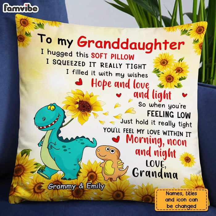 Personalized To Granddaughter Sunflower Hug This Pillow AG224 58O31 1