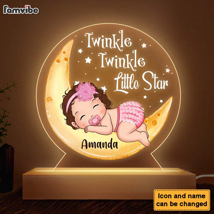 Personalized Gift For Newborn Baby Twinkle Twinkle Little Star Plaque LED Lamp Night Light 27549 1