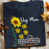 Personalized Sunflower Paw Dog Mom Grandma T Shirt AP51 65O57 1