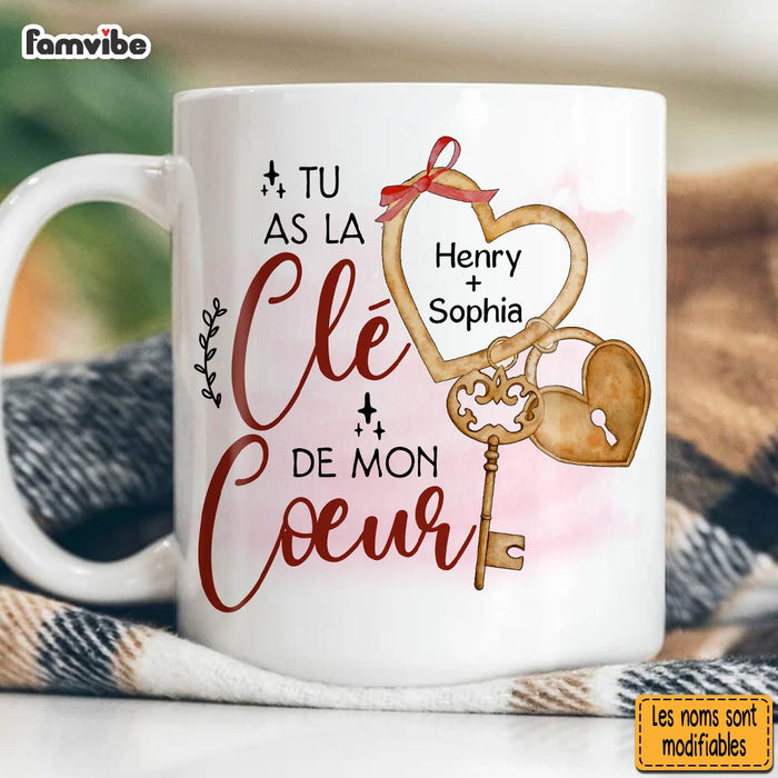 Personalized Couple French Tu As La Clé  De Mon Cœur Mug 30950 1