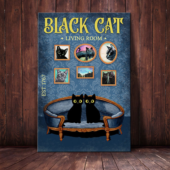 Black Cat Living Room Canvas AP2203 73O58 1