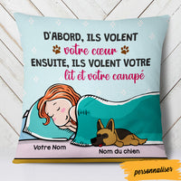 Personalized Dog French Chien Volent Votre Lit Pillow AP141 29O47 (Insert Included) thumb 1