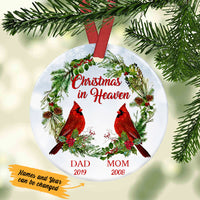 Personalized Christmas In Heaven Memorial Mom Dad Ornament SB231 30O58 thumb 1