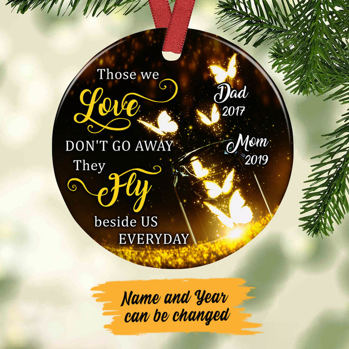 Personalized Memorial Mom Dad Butterfly Heaven Ornament OB246 99O60 1